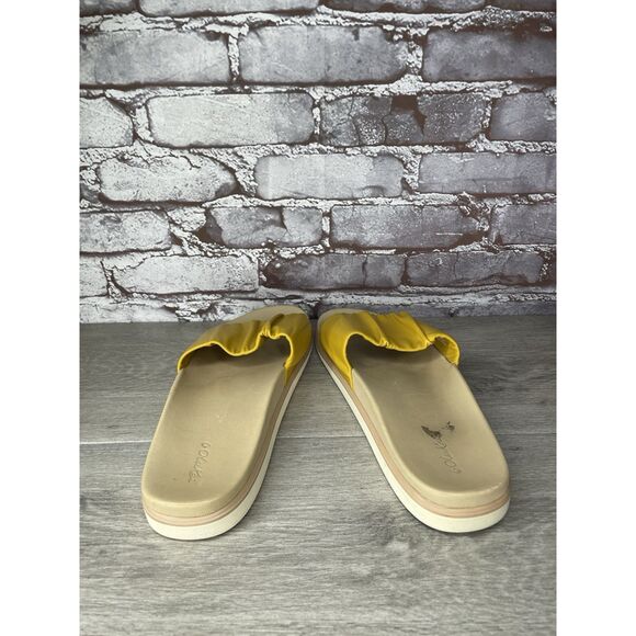 Olukai Pihapiha Gold Leather Beach Slides Casual Sandals Women Sz 40EU/10M US - Picture 5 of 16